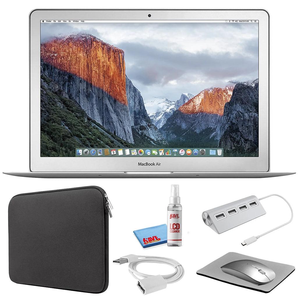 Kit Sleeve Starter Black 13-inch Laptop + (Early Cleaning Silver (Refurbished) (i5 SSD) Bundle with 2015, MJVE2LL/A) Air + 1.6GHz, 128GB Zipper Kit - MacBook
