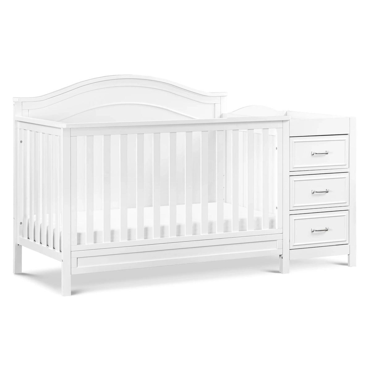 and White 4-in-1 Convertible Combo Charlie Crib in DaVinci Changer