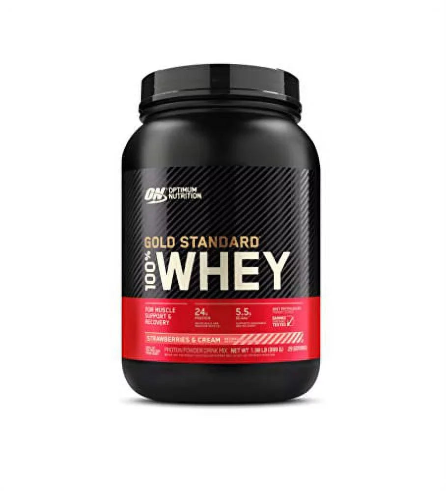 (Packaging Gold Optimum Powder, Standard Pound Protein 100% Whey Nutrition & Cream, Strawberry Vary) 2 May