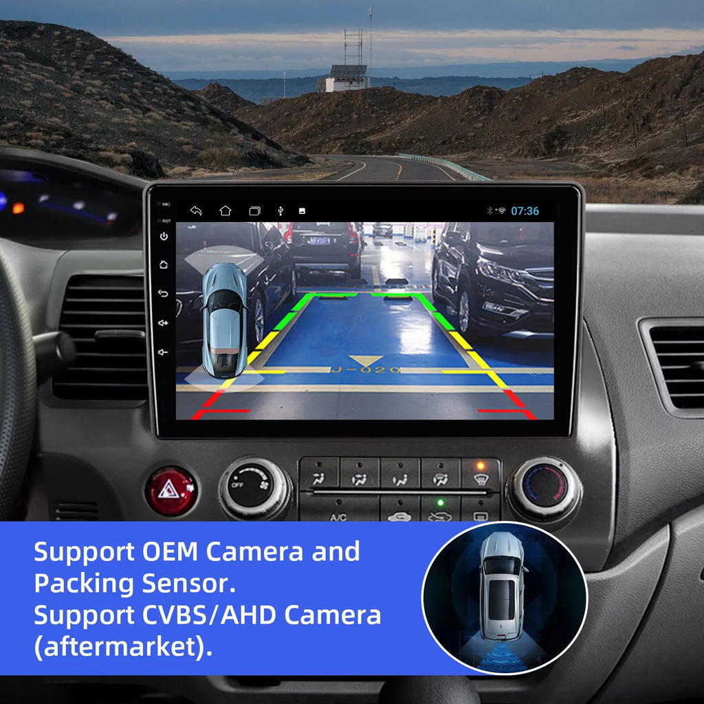 Stereo Din Radio 10.1 2006-2011 Support IPS for FM Carplay Navi & Civic 10 Screen Double GPS Auto Car BT Android Android inches Backup Car Honda Touchscreen Camera with