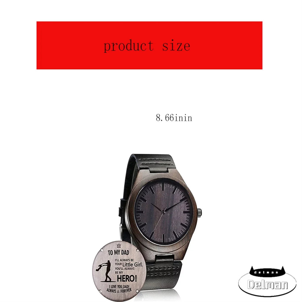 Wood Customized Watch, Family for Mom Husband Women Handmade Wife Casual Men Wooden Dad Watch Engraved Son
