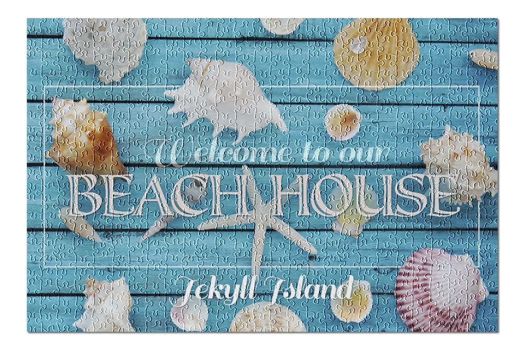Family, 500 to Island, and House Jigsaw Piece Georgia, Premium Our USA) in for Adults inches, Welcome Beach Jekyll Puzzle Made (19x27