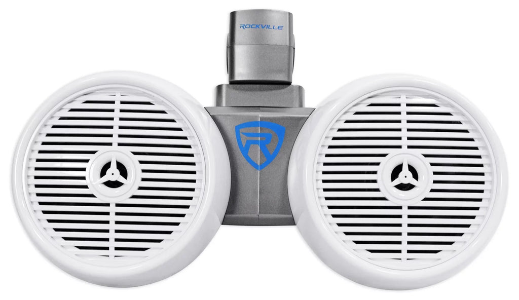 DWB65W Rockville Wakeboard 2) 6.5" 1200w Speaker Marine Dual Systems White Tower