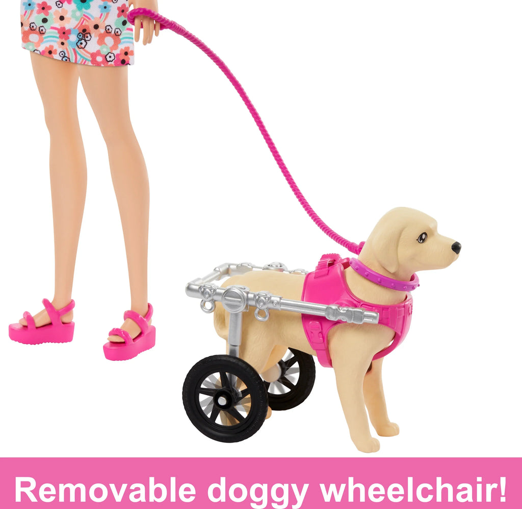 Wheelchair, Doll Accessories, a Pup in Dog Toy Pup a Pet and Plus Playset Barbie Multicolor with