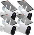Camera Alexa, with BW4PLUS-SP, 2 Solar Security Camera WiFi Spotlight Way Surveillance & Night Siren, exterior, 2K Powered System Talk, Solar with Color Rraycom BW4P-SP-W-4PC Vision, Compatible