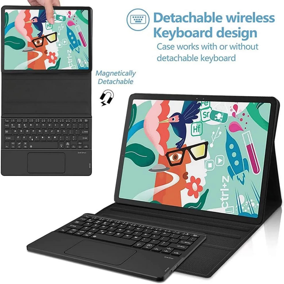 Gen 2022 2nd Keyboard Lenovo for Black Pro Generation P11 Cover with P11 / Case Detachable TouchPad Pro 11.2 Leather Case Keyboard Pad Stand forTab Tab Magnetically (TB132FU), Lenovo inch, Pro 2
