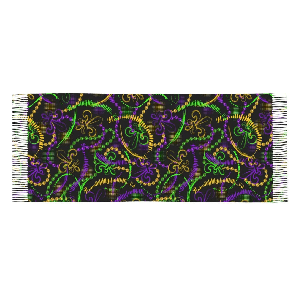 Winter Warm Wrap Cashmere Mardi Large Art Shawl Feel Gras Soft Scarf Scarves Women Print Bingfone Gifts- For Neon Elegant