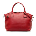 Unisex Satchel Calf Charm (Good) Red Leather GG Authenticated Convertible Dome Pre-Owned