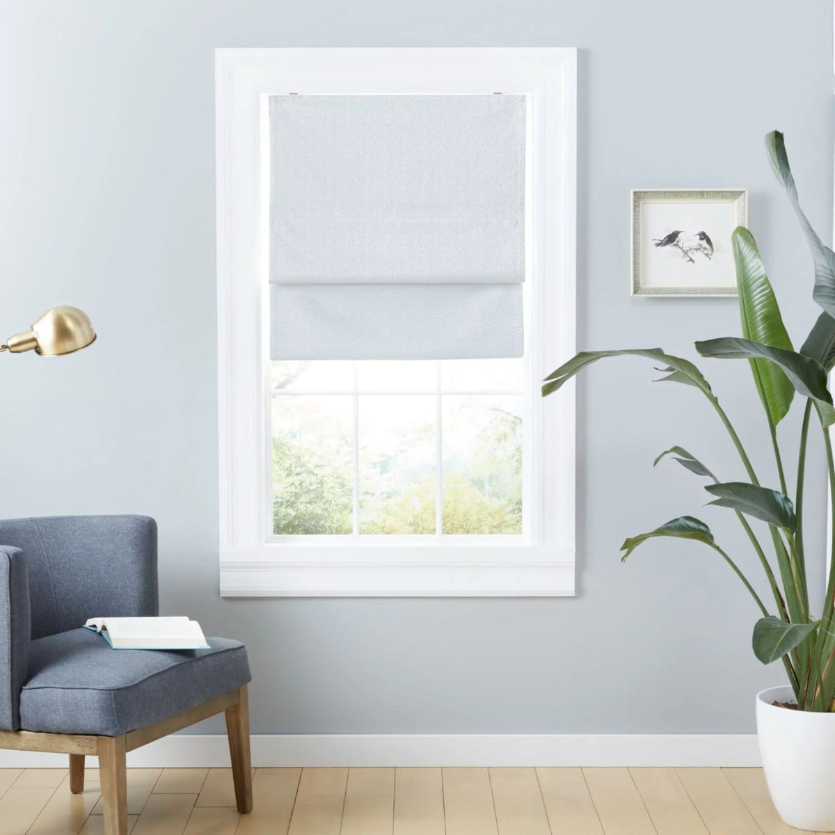 White Total Shade, Home Esme Exclusive Blackout 31"x64", Roman