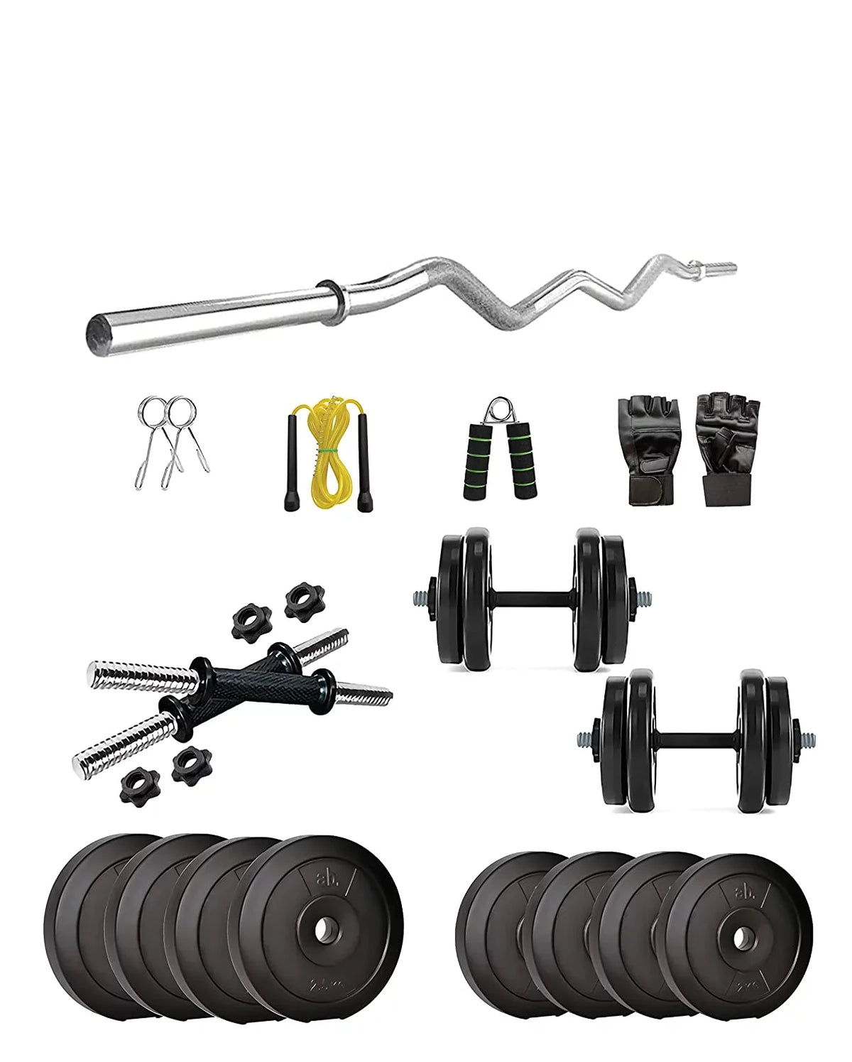 Dumbbell Kg One One Pair Rods, Black Set anythingbasic. Curl Home 18 3 Feet and with PVC Gym