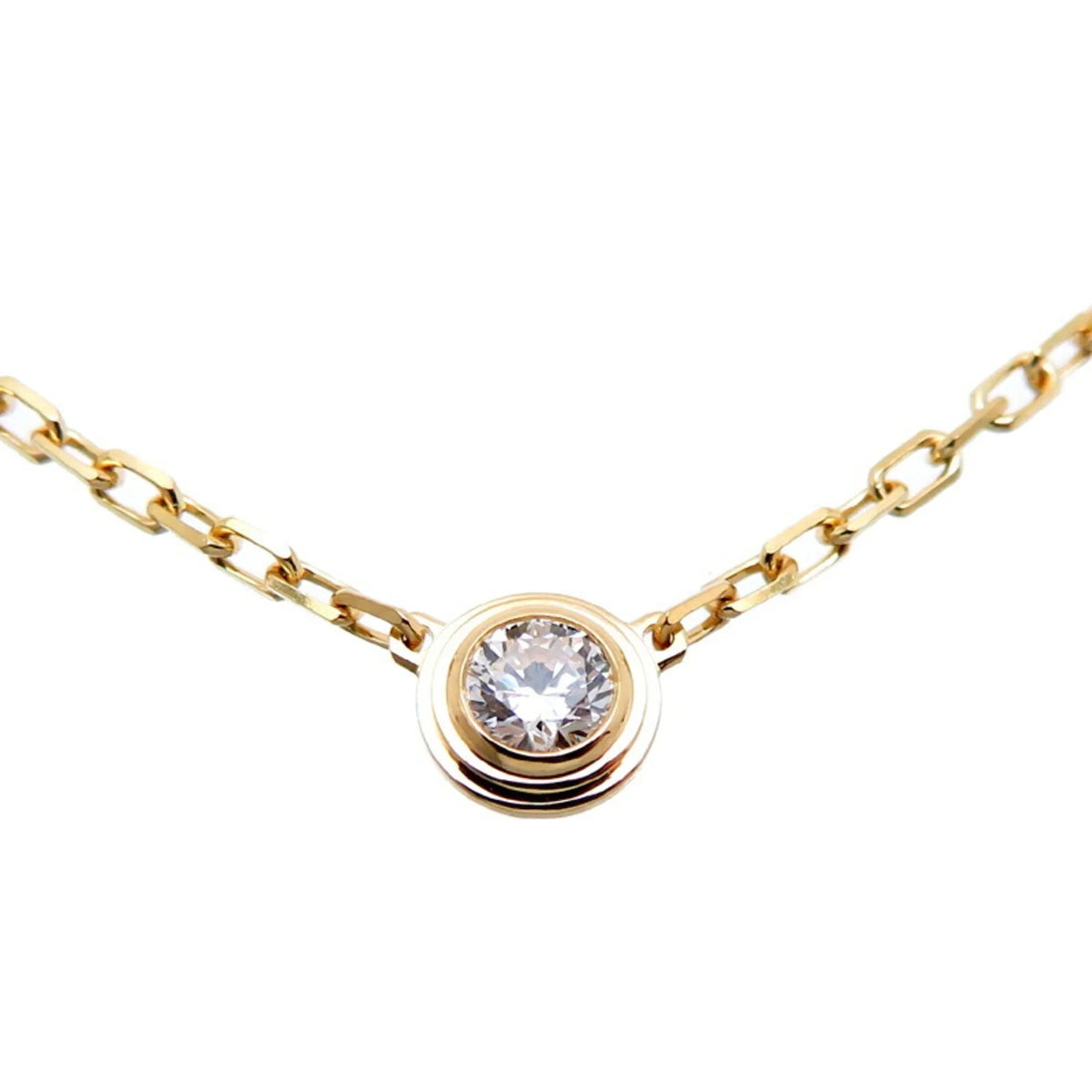 750 Yellow Amour Ladies Pre-Owned SM Necklace Diamond Gold Cartier 0.09ct (Good) B7215800