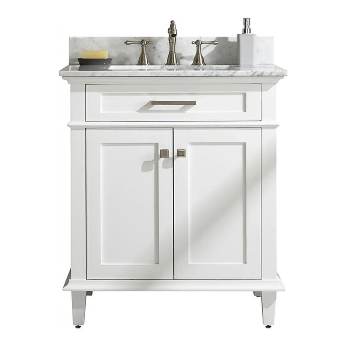 Vanity Wood in Sink Furniture Contemporary Legion White MDF/Veneer 30" Cabinet