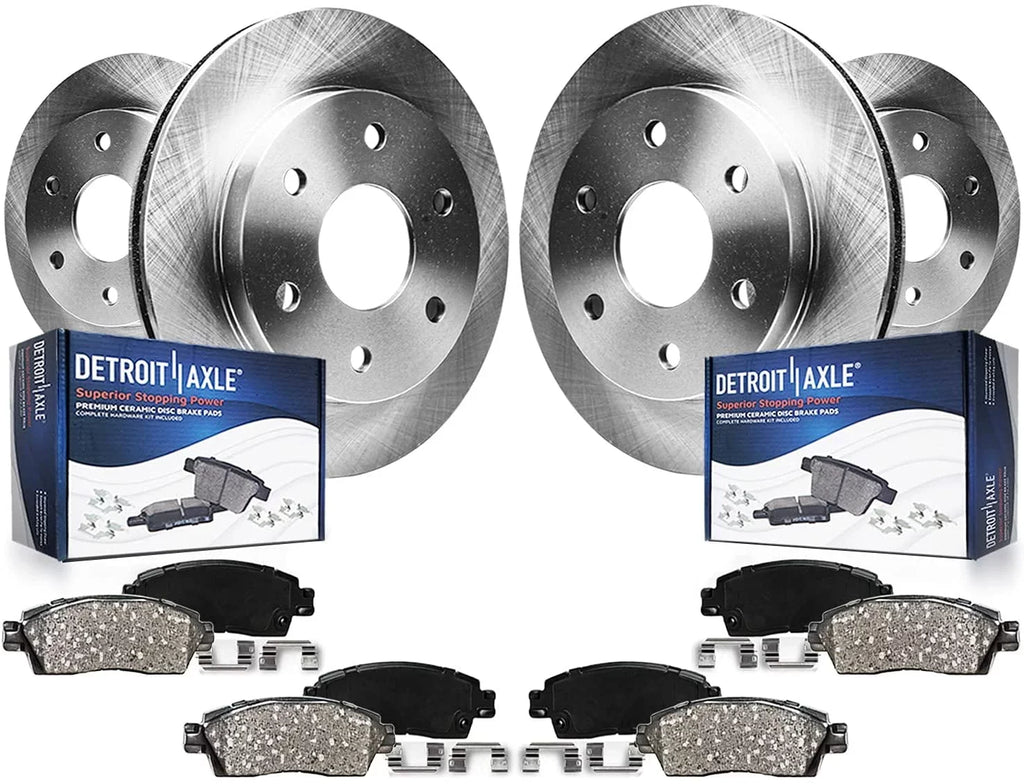 Detroit Brakes Axle Pads Envoy Front 12" Chevy Isuzu Bravada Buick Ascender Rotor for and Rainier Kit 12.8" Brakes Replacement: GMC Rotor Disc Rear Rotors Brake - Ceramic Trailblazer