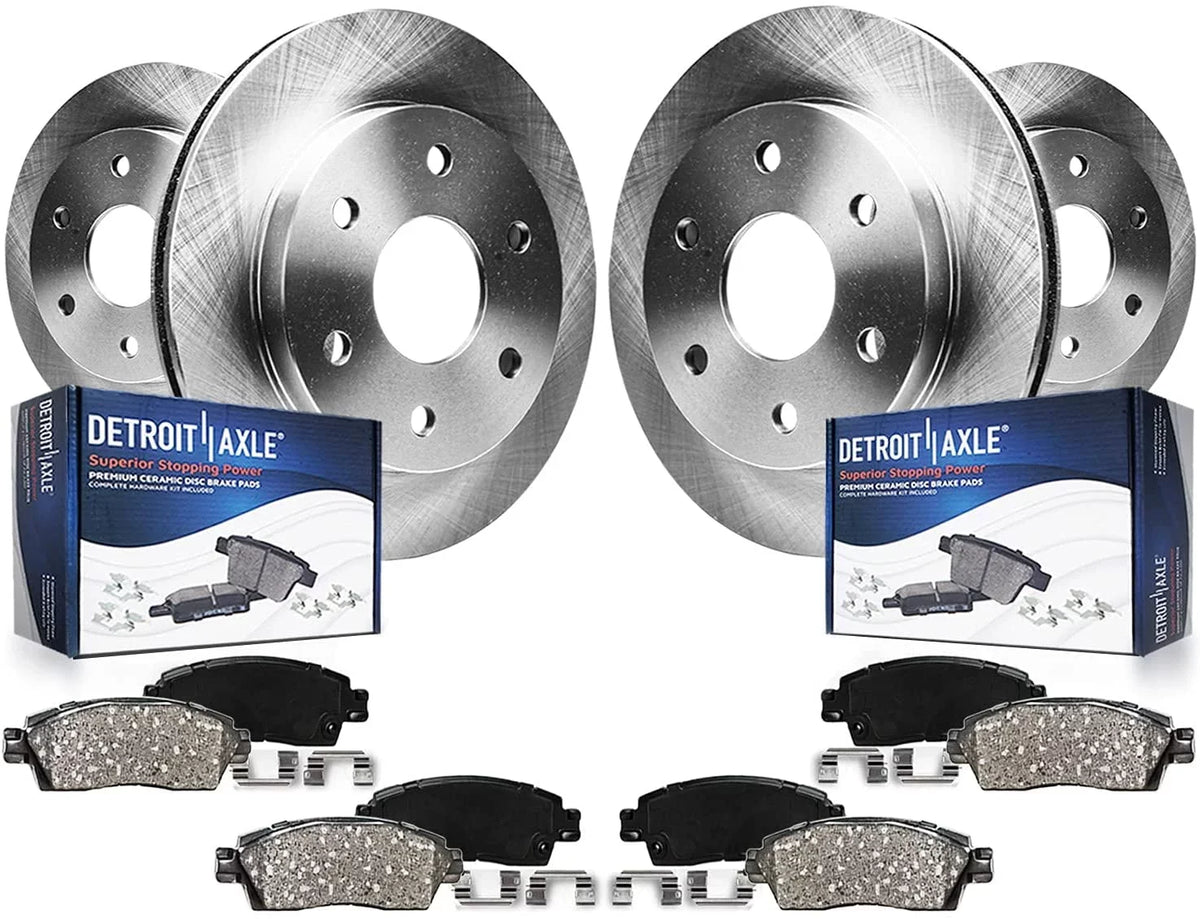 Detroit Brakes Axle Pads Envoy Front 12" Chevy Isuzu Bravada Buick Ascender Rotor for and Rainier Kit 12.8" Brakes Replacement: GMC Rotor Disc Rear Rotors Brake - Ceramic Trailblazer