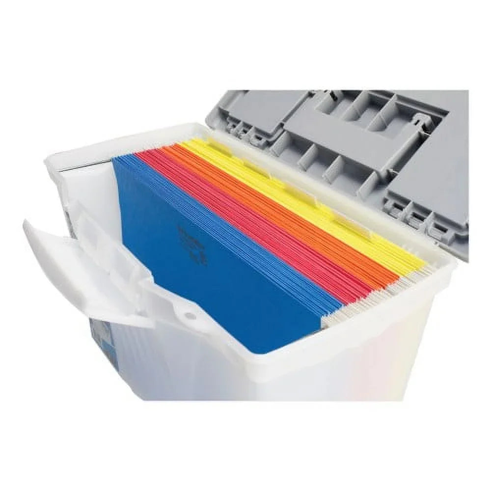 x Organizer 14.5" 12", 10.5" Clear/Silver with Portable x Letter/Legal Files, Lid, Storex Filebox Letter/Legal