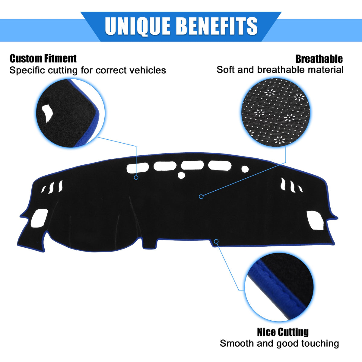 Polyester Nissan Unique Cover Kicks Console Bargains Dashboard Protective 2017-2020 Blue for Car Center Compatible