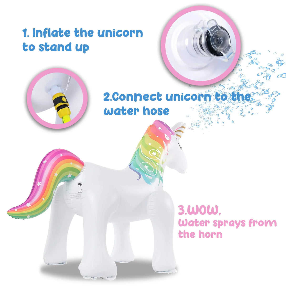 Unicorn Thalia Inflatable Sprinkler 63 for Inch Kids-XL