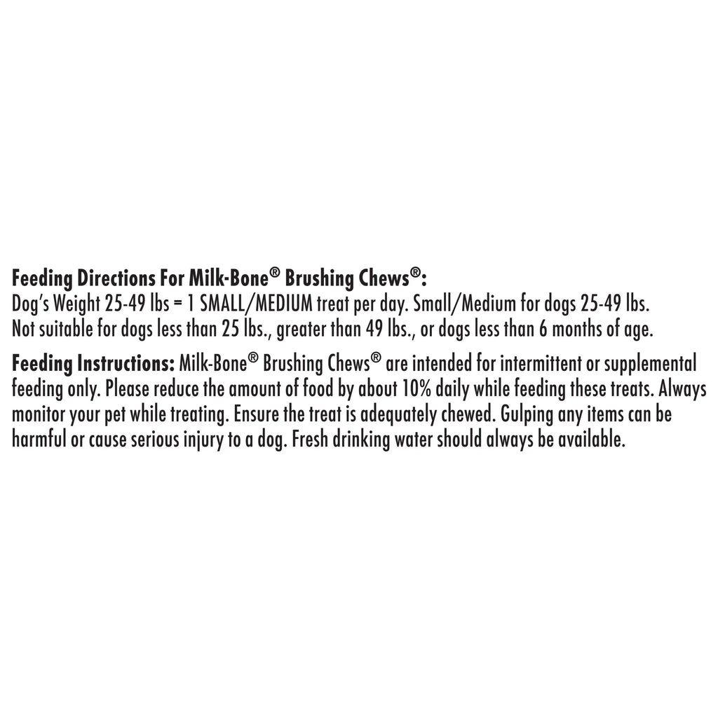 19.6 Small/Medium, Brushing Milk-Bone 25 Bag Oz. Chews Per Treats, Bag, Dog Bones Dental Daily