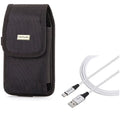 XL USB - for 10ft 3 w Durable Belt 3a XL Canvas Metal Holster Vivo Type-C BLU XI Clip - - Cable Braided Plus Legacy Coolpad Rugged G9, Blackberry R1J Motion Pixel Long XL Wire Sync Case
