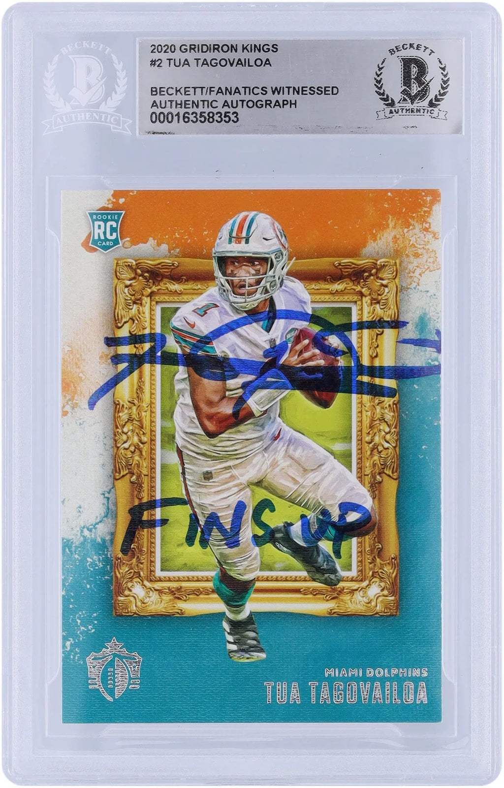 Witnessed Panini 2020 Rookie Tua with Miami Fanatics Authenticated #GK-2 Tagovailoa Inscription Chronicles Dolphins Authentic - Up" Card Fanatics "Fins Certified Kings Beckett Gridiron Autographed