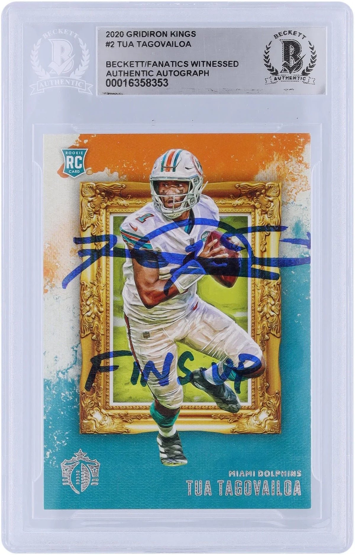 Witnessed Panini 2020 Rookie Tua with Miami Fanatics Authenticated #GK-2 Tagovailoa Inscription Chronicles Dolphins Authentic - Up" Card Fanatics "Fins Certified Kings Beckett Gridiron Autographed