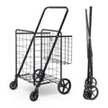 Shopping Utility Grocery Book Black Folding Travel, Cart Wheels for and Laundry Double Basket with ZENY Luggage