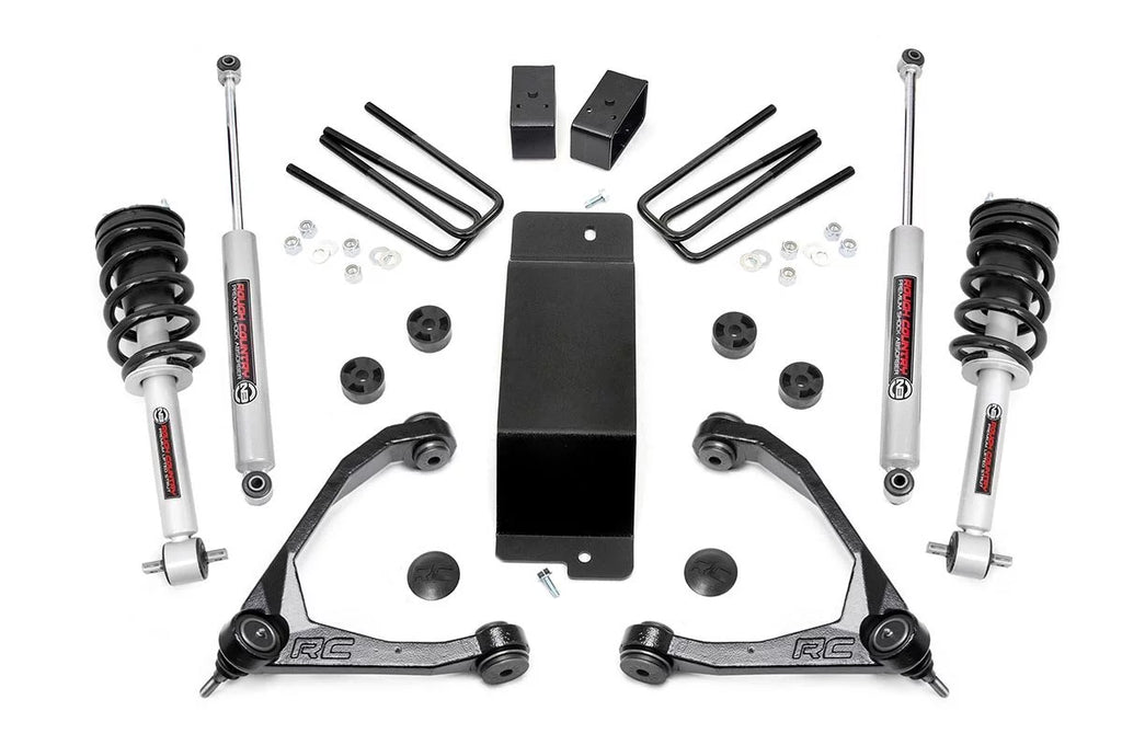 1500 Chevy | Kit | 3.5" Rough (fits) N3 4WD Country 19432 Loaded GMC Struts/Shocks Silverado Lift 2014-2018 Sierra