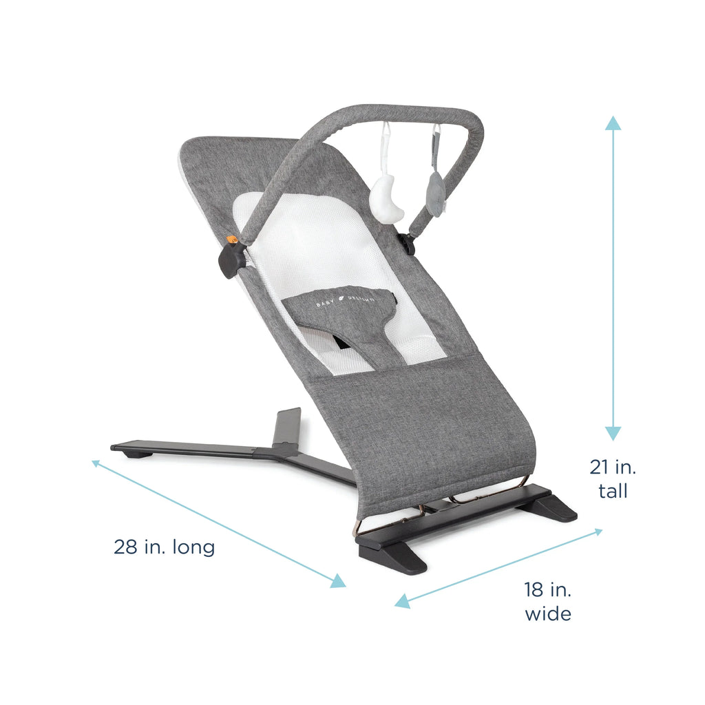 Tweed Charcoal Baby Months, 0-6 Infants Deluxe Baby Bouncer, for Alpine Portable Delight