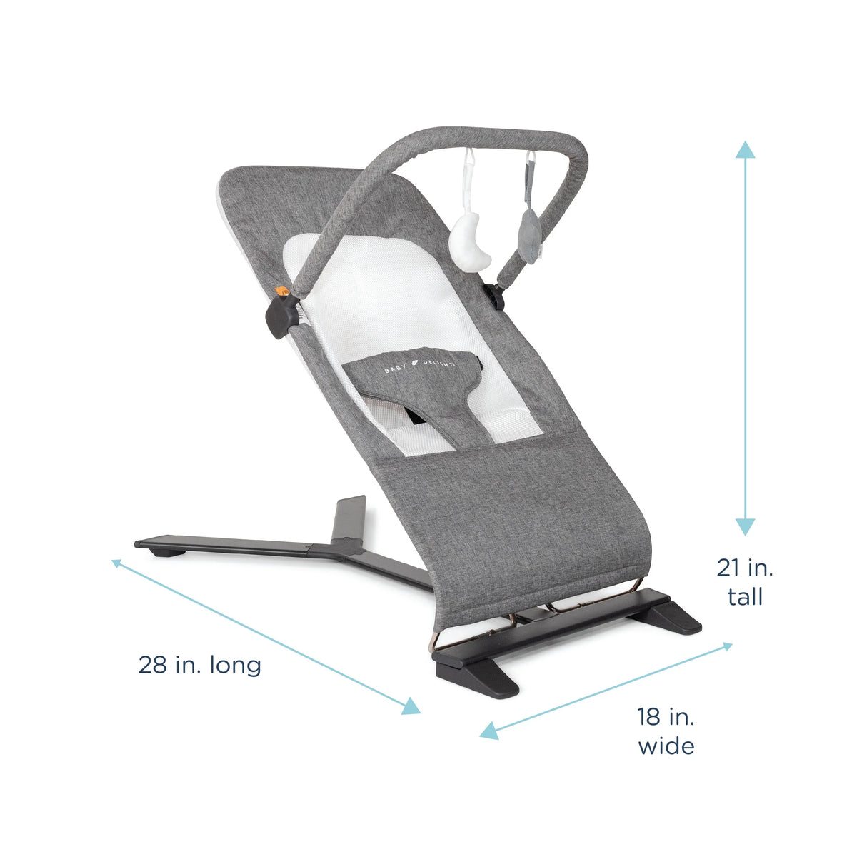 Tweed Charcoal Baby Months, 0-6 Infants Deluxe Baby Bouncer, for Alpine Portable Delight