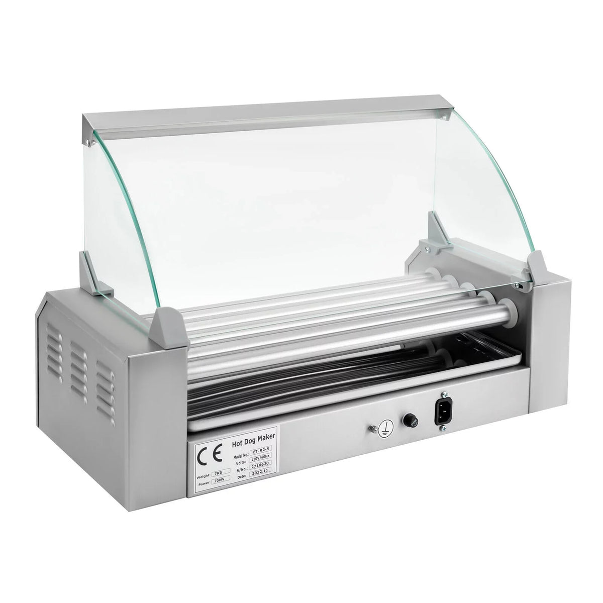 DENEST Holds Rollers Grilling Stainless 12-Hot Set Dog 110V W/5 0-250℃ Sausage Machine