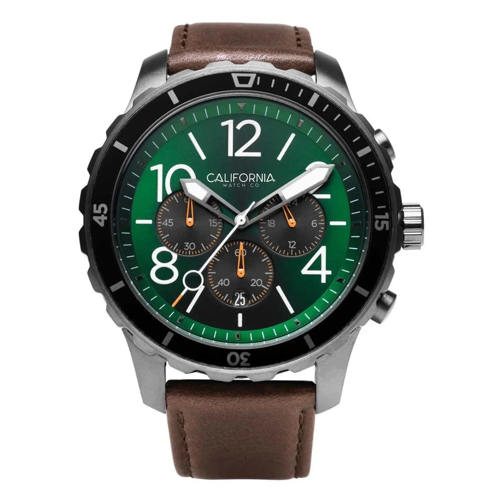 Brown Green Co. Dark Mavericks California Watch Leather Chrono