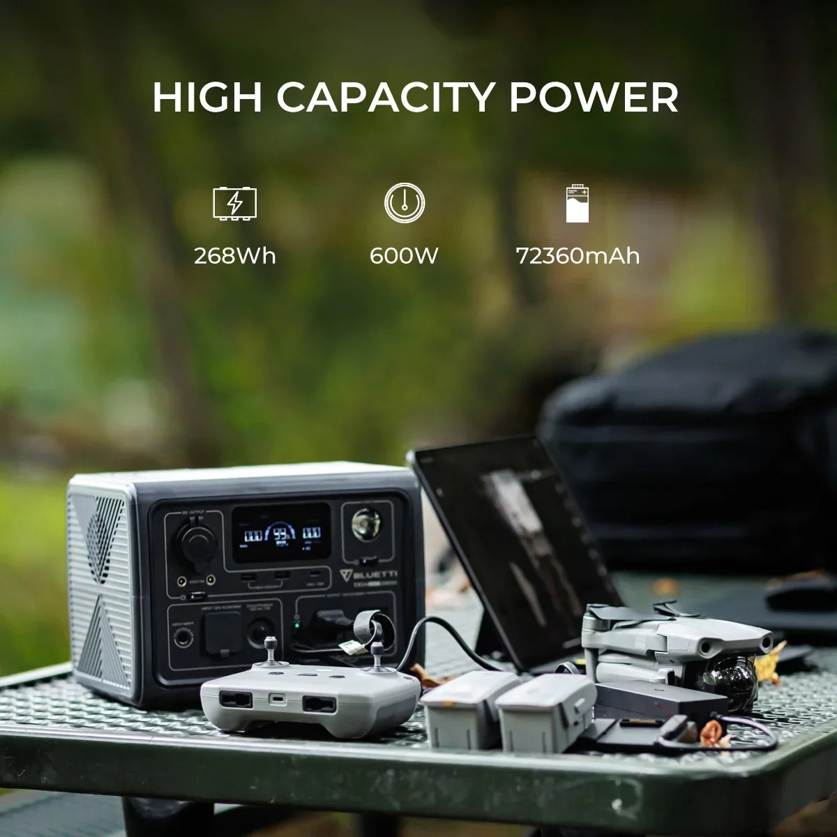 Home BLUETTI EB3A Generator, 268Wh Emergency Station Generator, Portable Use, Solar Bag,600W W/Carry Power LiFePO4 Camping, for