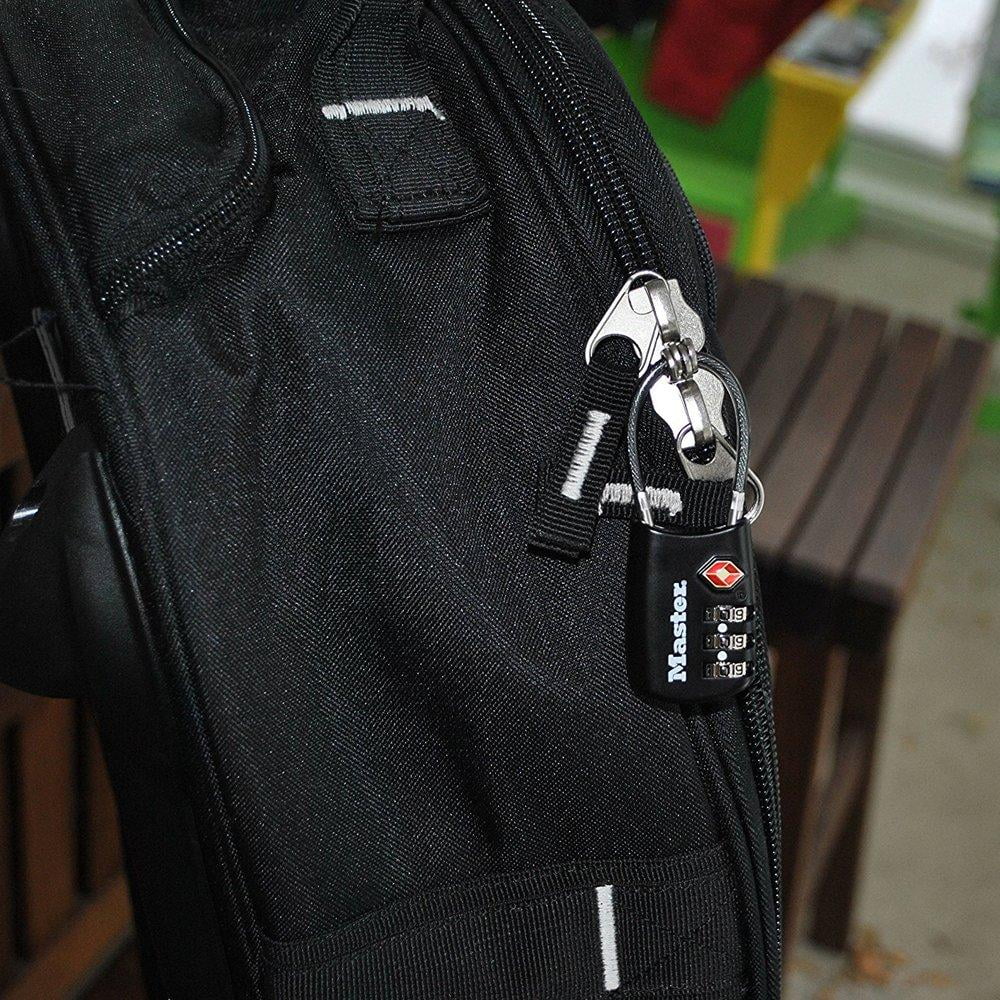 Own (30mm) 1-3/16in Your Lock with Wide Shackle; Set Luggage Flexible Combination TSA-Accepted Black