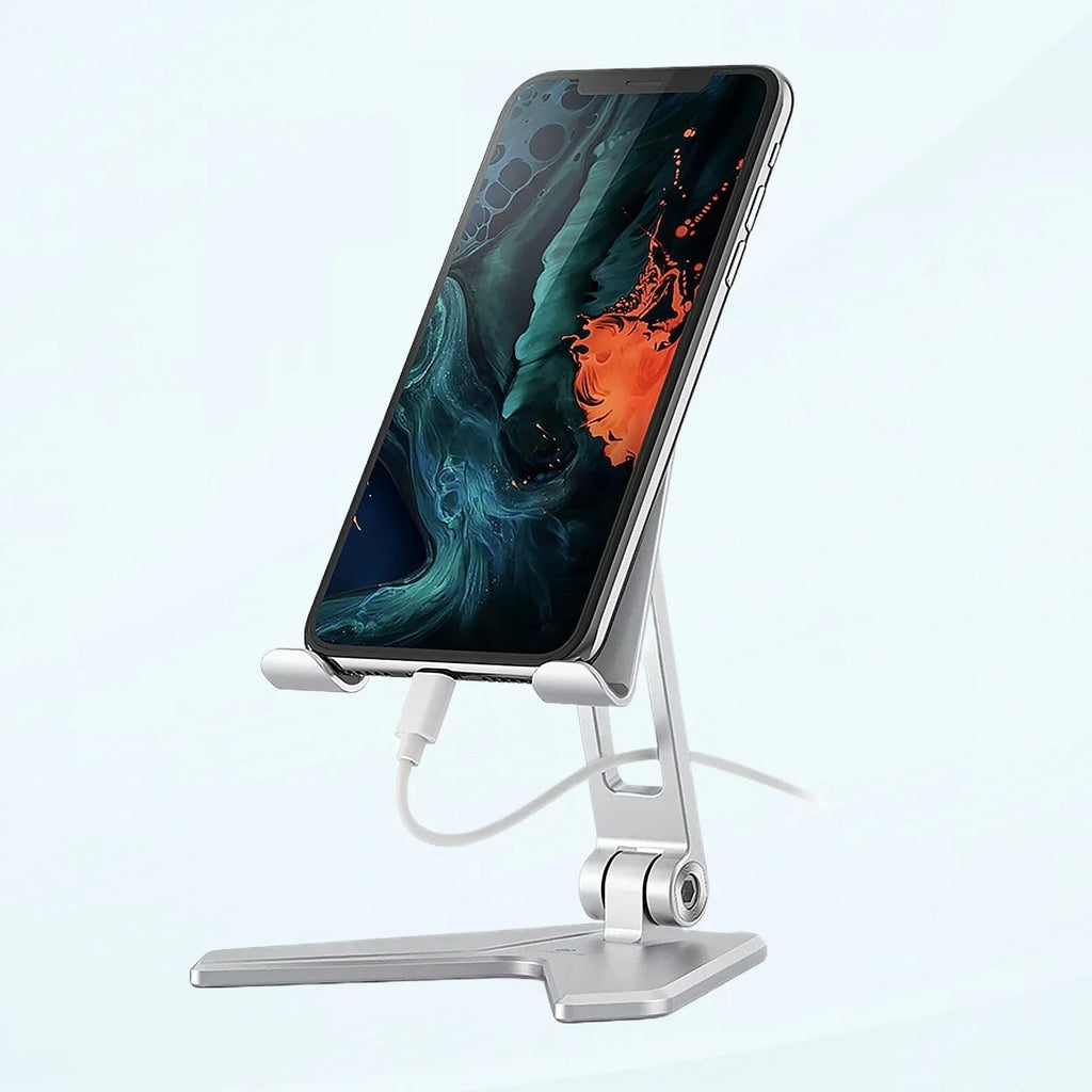 iPhone, Phones, Thickened with Can Desktop Compatible Desktop Reduce Mobile Fatigue and Stand Stand Neck (Grey) Aluminum Mobile Foldable Accessories Phone 4-8'' Pain, Holder, All