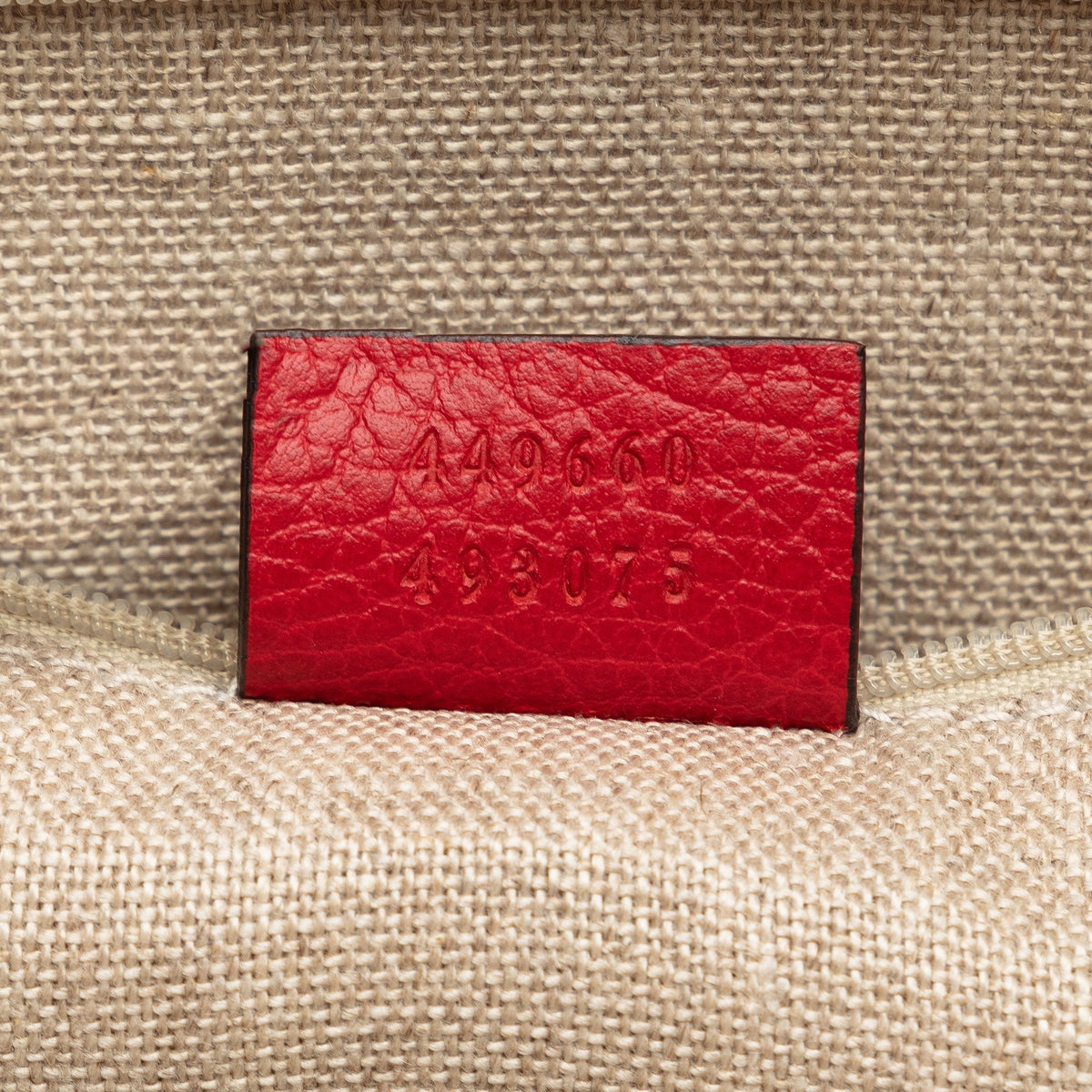 Unisex Satchel Calf Charm (Good) Red Leather GG Authenticated Convertible Dome Pre-Owned