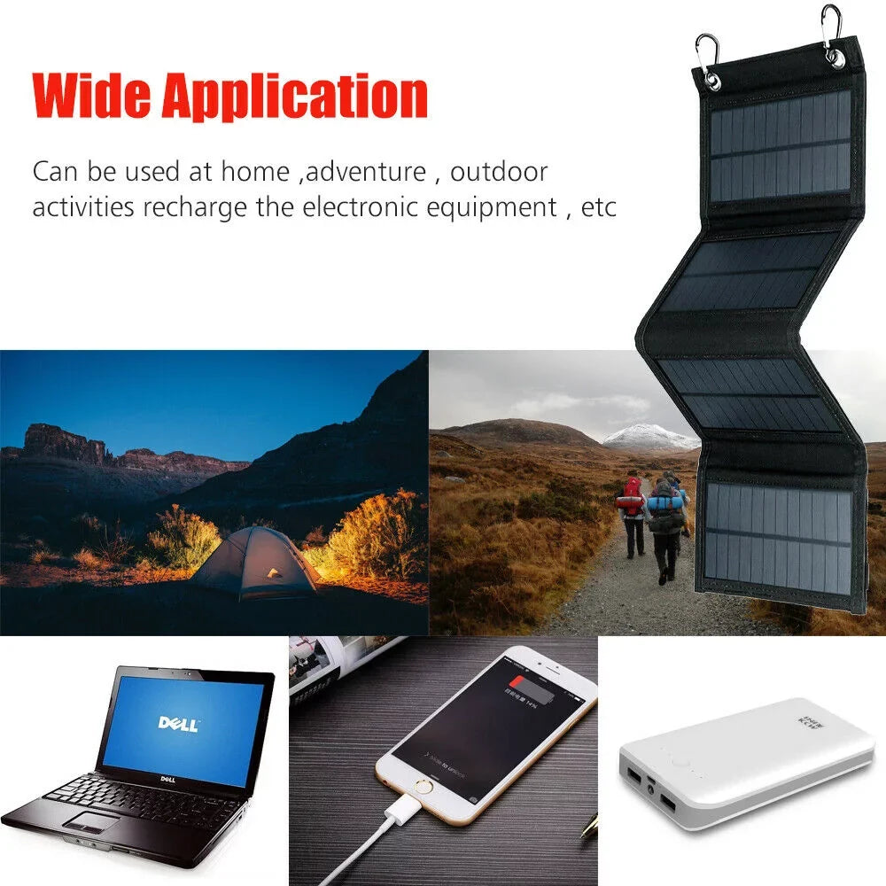 Waterproof Camping Solar Fishing Bank Solar Phone 80W Panel Hiking Power Phone Portable for Outdoors Charger Charger Emergency Solar