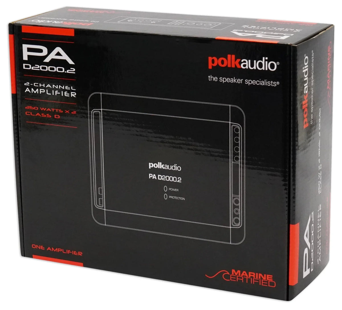 2-Channel Amplifier+Wires+Bluetooth Speaker+Headphones Audio PAD2000.2 Polk 500w