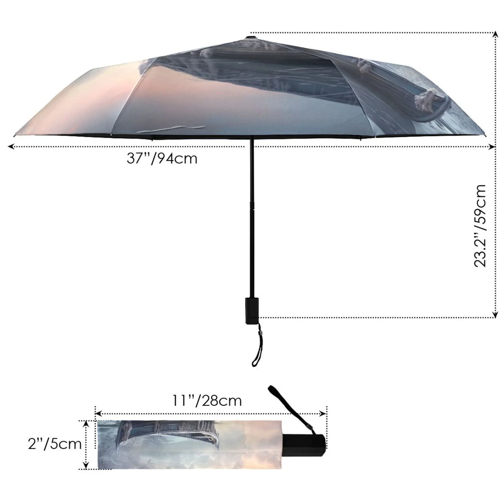 Boat dimension Umbrella Rain for Travel Compact UPF Umbrella Arc Snow Winter Folding Windproof Packable Lightweight with 50+
