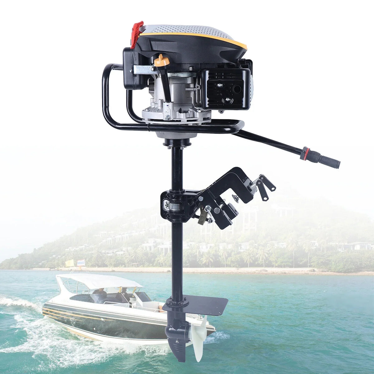 4 Boat Stroke Outboard System 225 with Engine Single Air Heavy Cylinder Engine CC Fishing Ignition Engine 3600 Marine Duty 9 HP Boat Miumaeov TAS Motor Cooling r/min