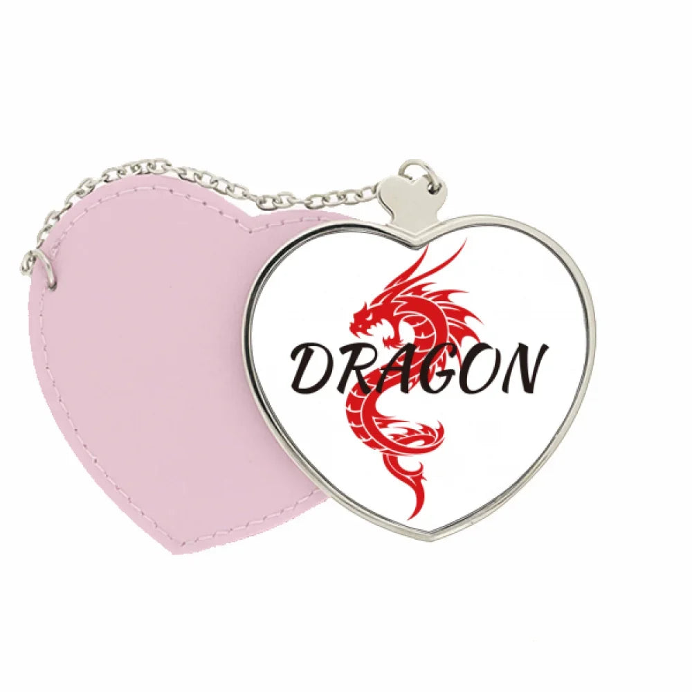 Makeup Heart Dragon Purse Travel East West Winged Pink Animal Myth Mirror