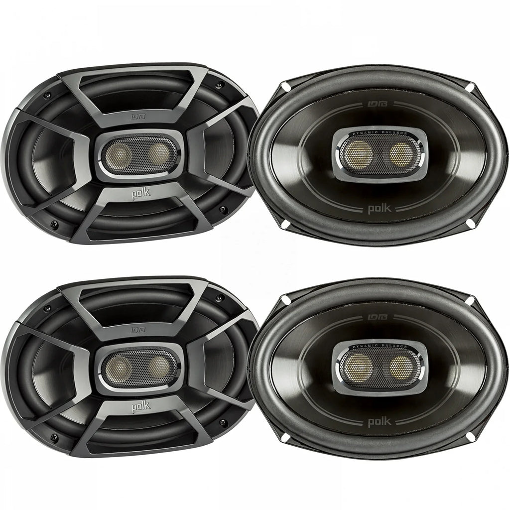 450W (QTY 2 6x9" of Polk DB692 Speakers 4) Boat Marine Audio Coaxial Stereo Car 3-Way Pairs