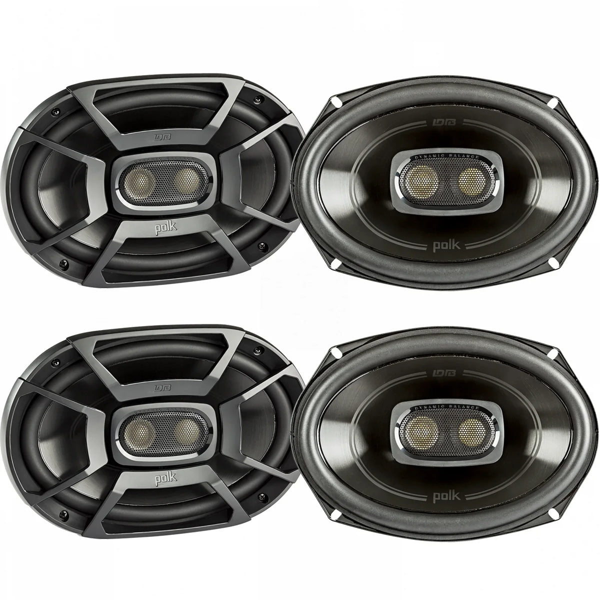 450W (QTY 2 6x9" of Polk DB692 Speakers 4) Boat Marine Audio Coaxial Stereo Car 3-Way Pairs