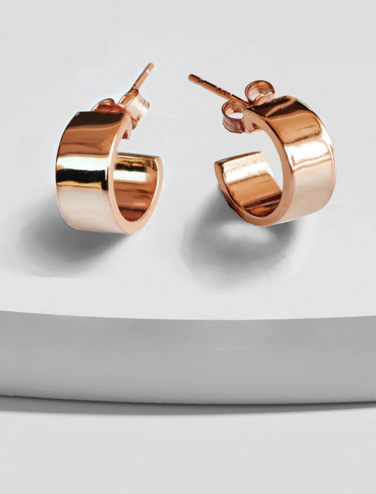 CHUBBY OVER HOOP EARRINGS GOLD STERLING ROSE MINI 18K SILVER BOSS