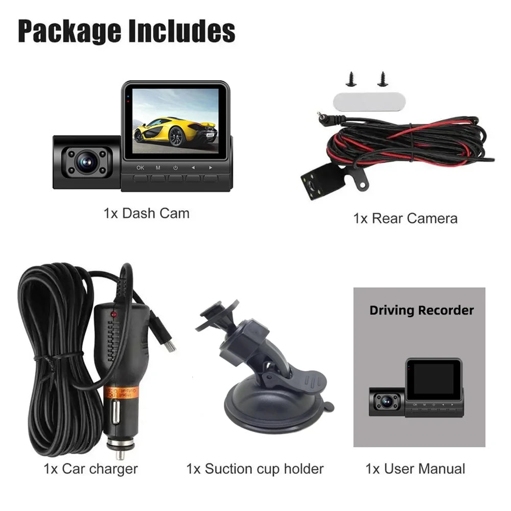 Support DVR Pinnaco Dash DVR 1080P 3-Lens Rear Dash DVR Dash 3-Lens Inch Inside Cam Camera Dashcam 3-Lens Camera Dash 1080P Inch Camera,Inside 2 Screen Camera 1080P Nebublu Rear