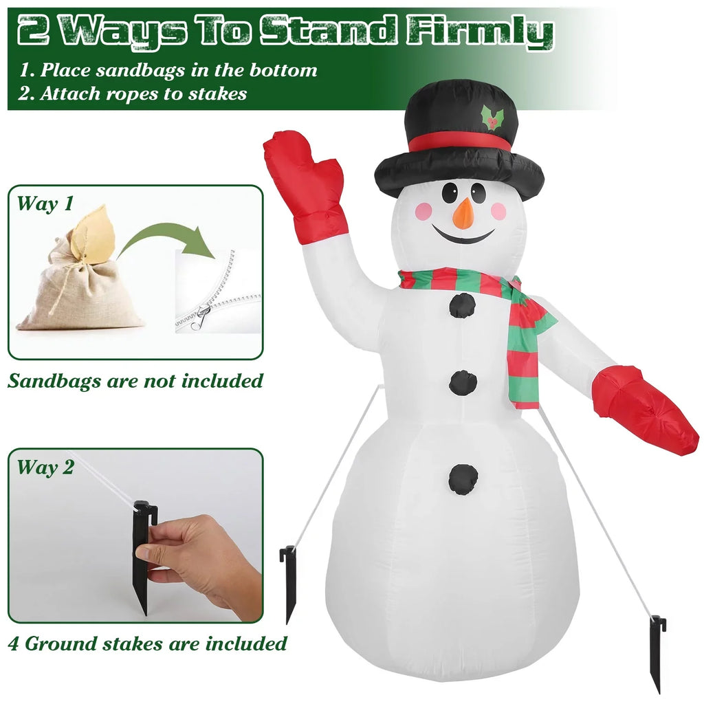 Up Up Holiday Decor Snowman, Lawn Holiday for Giant Blow Decoration, Huge Light Party Yard Inflatable Christmas Snowman Garden iMountek Yard Winter 7.9ft
