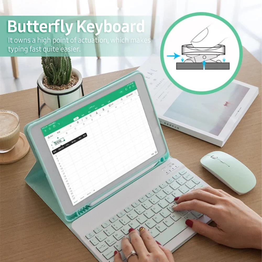 2019/ with Case Detachable 10.2 10.5 with Compatible iPad Air3 Slot iPad Pro Elastic Green Pen BT 10.5/ 2020 Keyboard