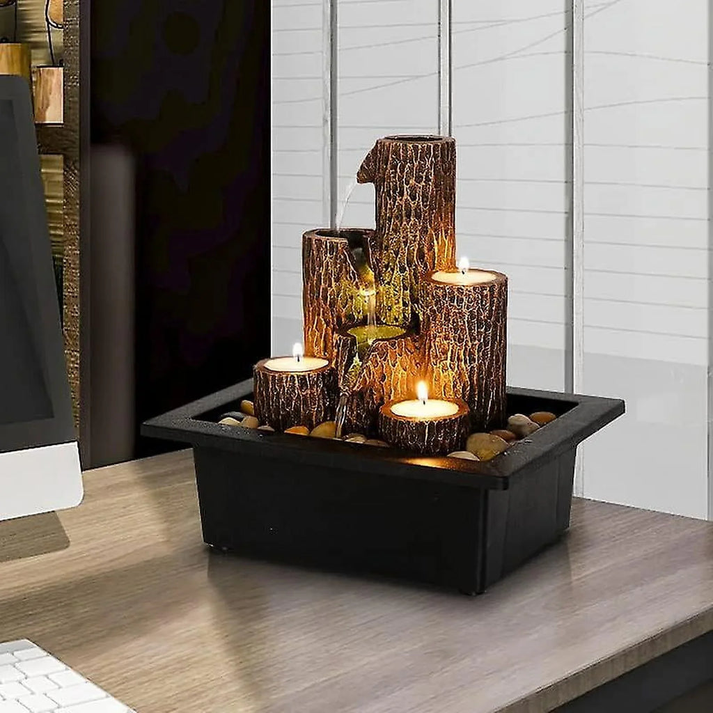 Function Lights Waterfall Tabletop With Warm Fountain Color Led