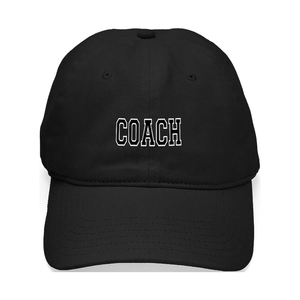 Black Hat Coach Cotton Black Baseball - Cap Adjustable - CafePress Printed Canvas