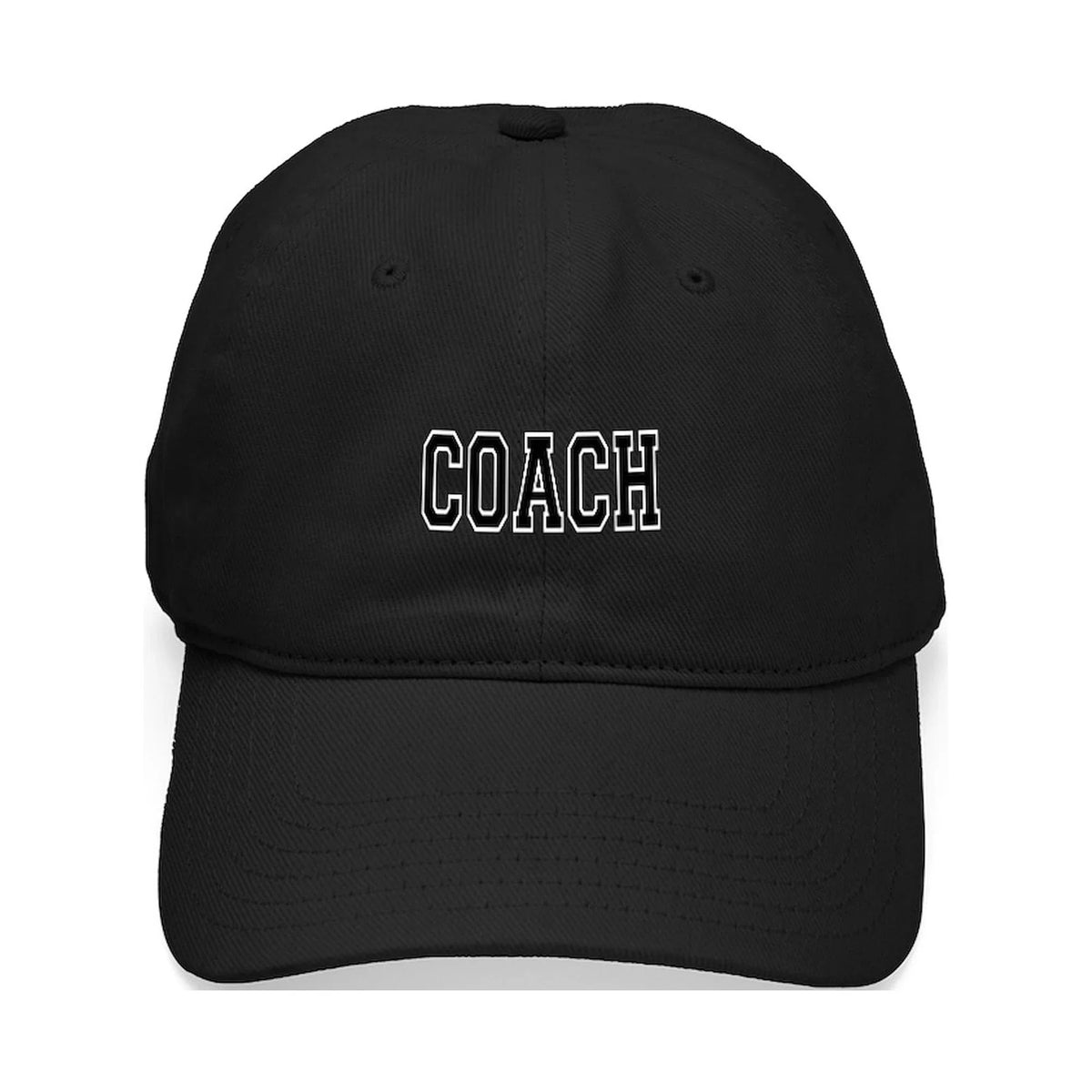 Black Hat Coach Cotton Black Baseball - Cap Adjustable - CafePress Printed Canvas
