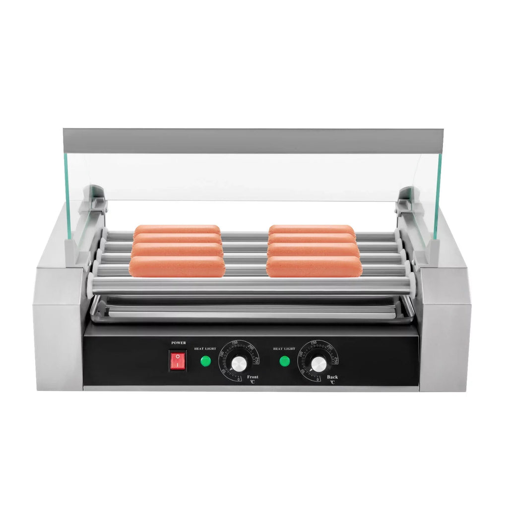 DENEST Holds Rollers Grilling Stainless 12-Hot Set Dog 110V W/5 0-250℃ Sausage Machine